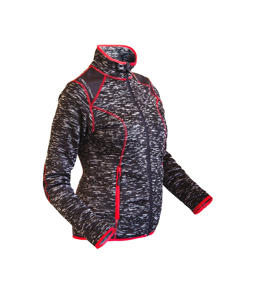 veste polaire femme - coloris noir chiné - coupe cintrée - renforts hydrofuges