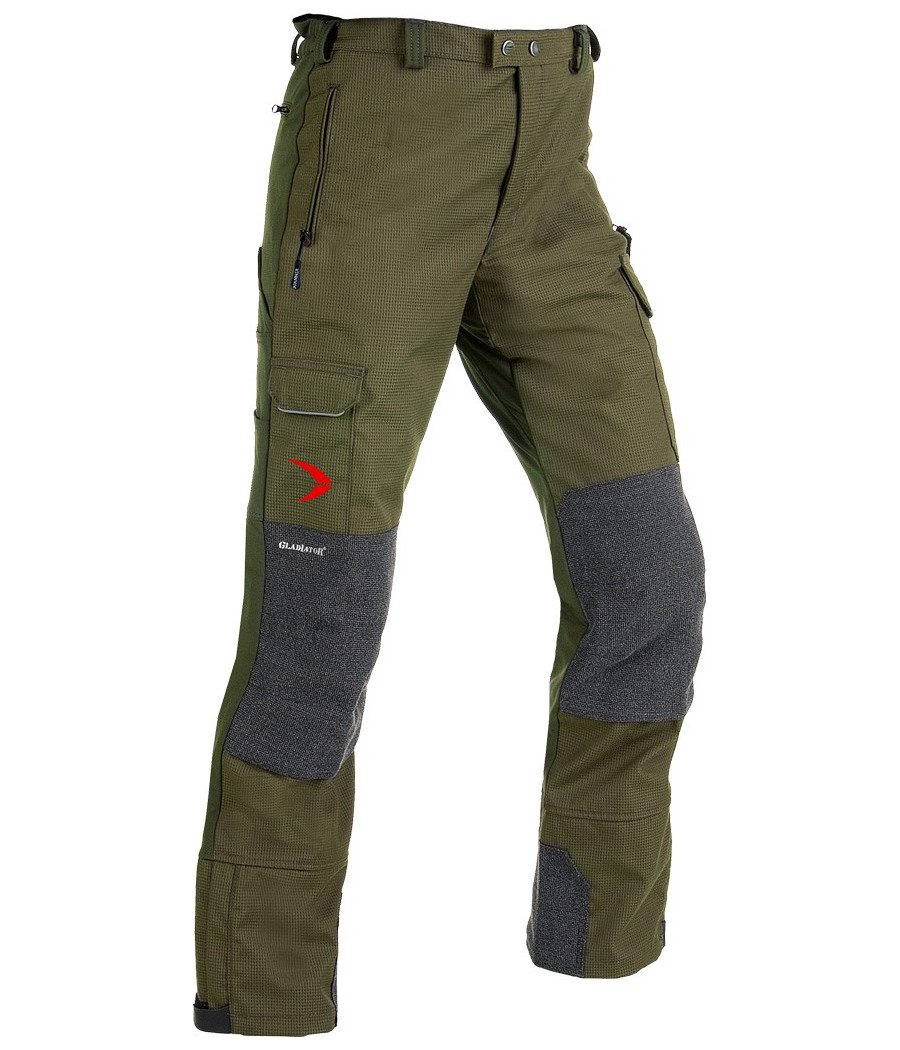 PANTALON GLADIATOR OUTDOOR coloris kaki renfort genoux en kevlar idéal pour la chasse