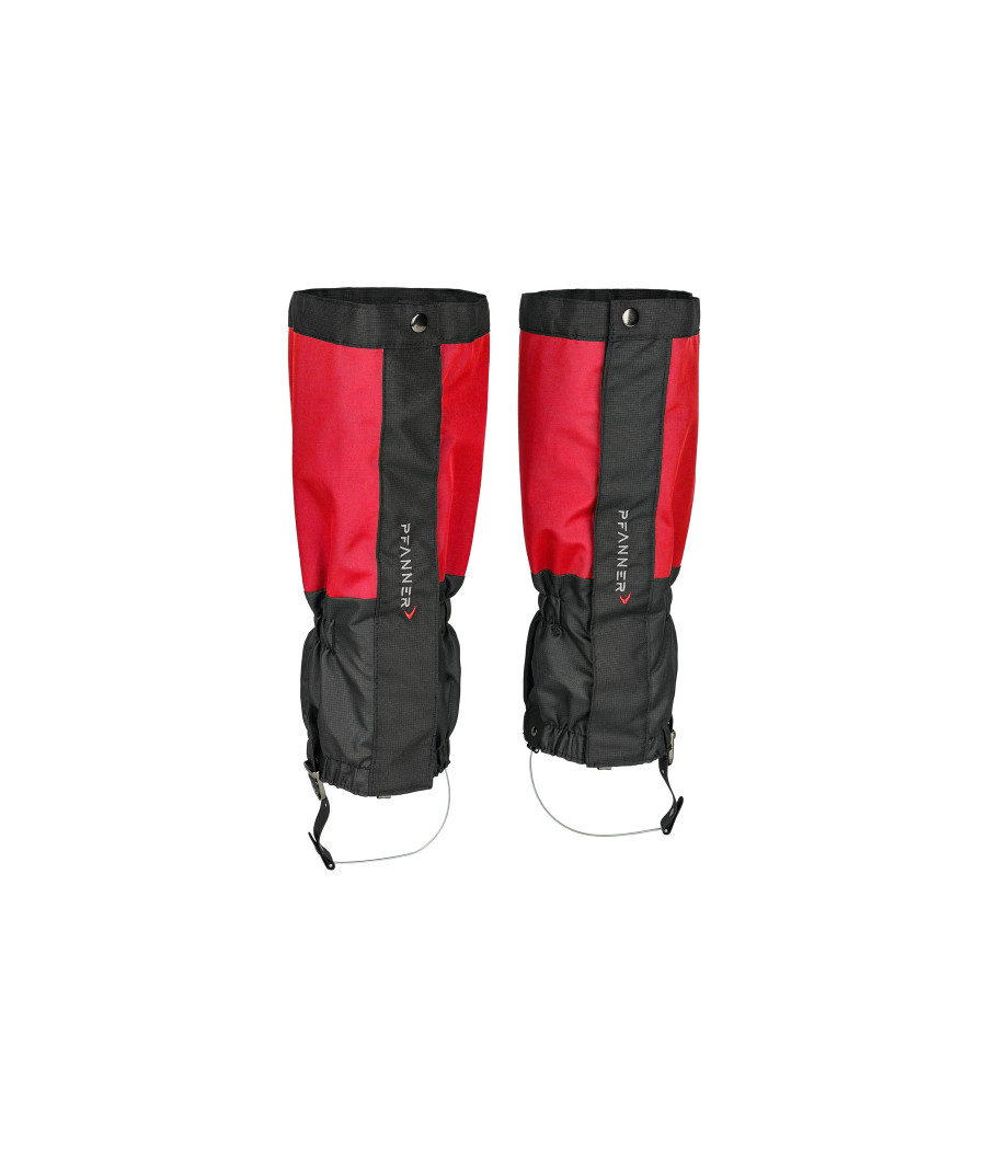 guêtres rouges en Gladiator avec un cordon arrière pour le maintien et fermetures à velcro et boutons pression