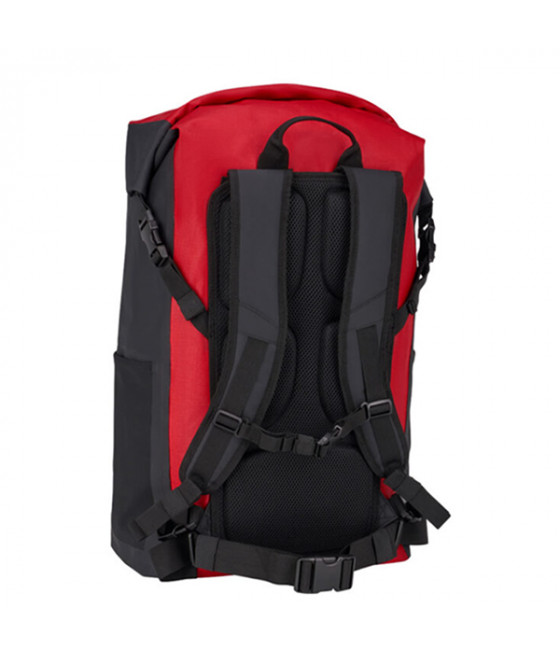 sac de travail Pfanner rouge, vu de la partie contre le dos et des bretelles de portage