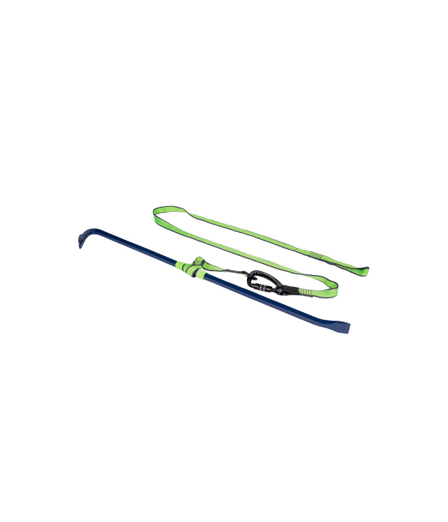 Longe extensible avec un pied de biche fixé pour illustrer le type d'utilisation