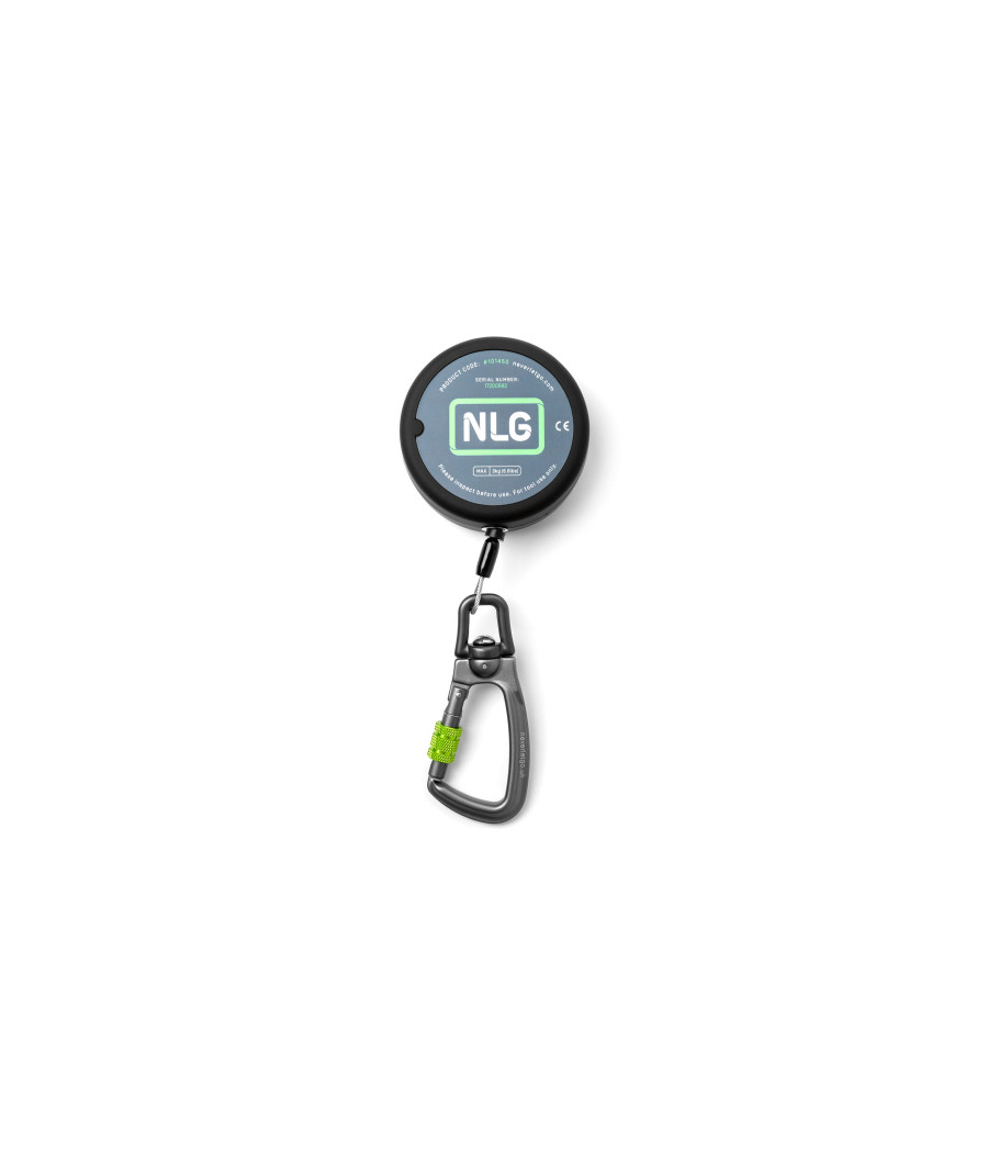 Longe avec câble en acier de 2mm et mousqueton Rotobiner pour sécuriser des outils jusqu'à 3kg