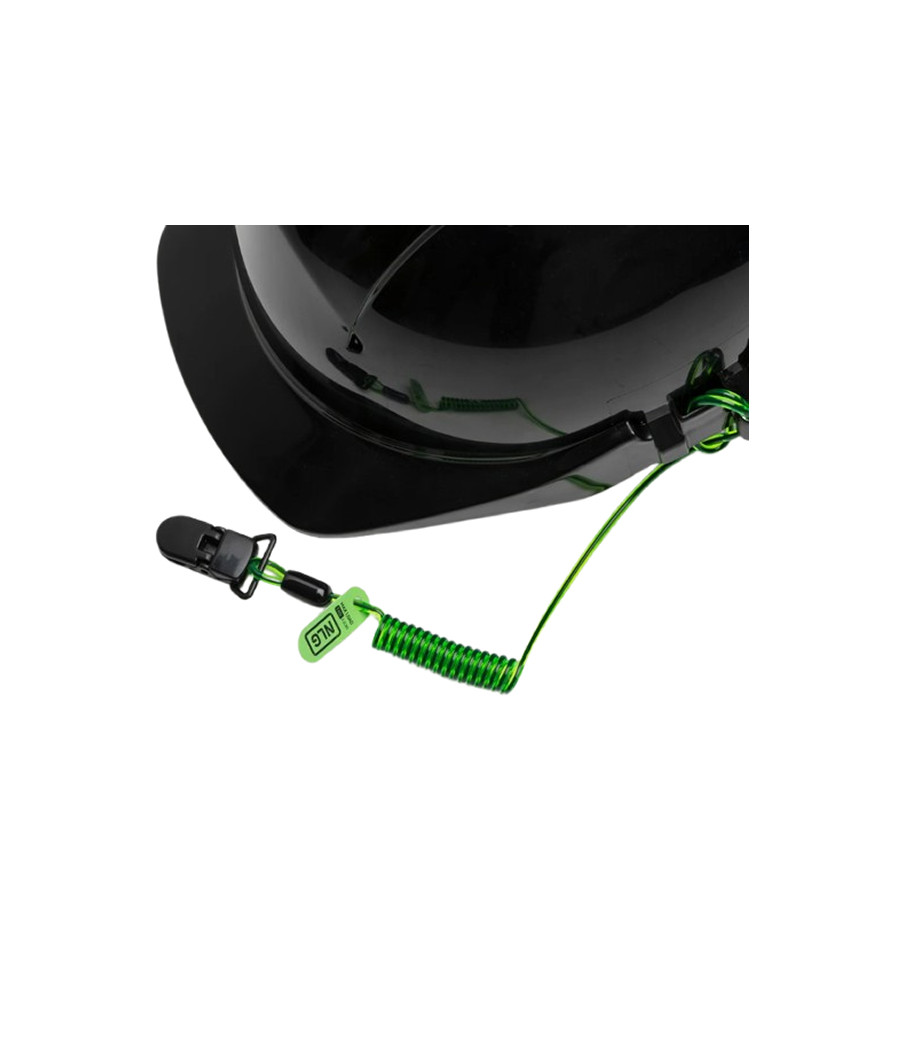 vue du casque accroché à la longe