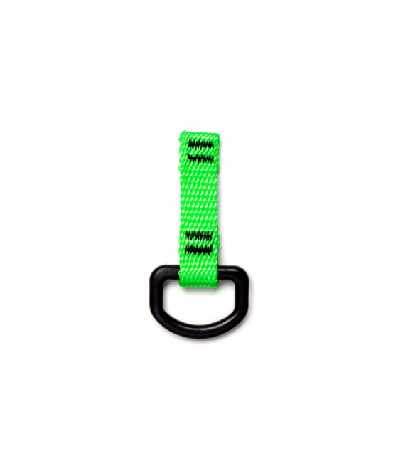 Attache outil vert fluo avec anneau en D  sans métal pouvant supporter un poids jusqu'à 1kg