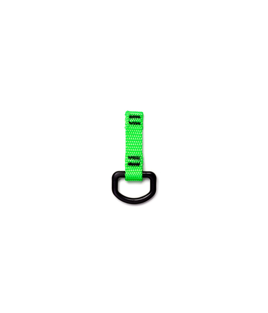 Attache outil vert fluo avec anneau en D  sans métal pouvant supporter un poids jusqu'à 1kg
