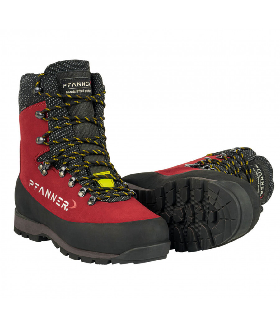 Chaussures anti-coupures nanoshield silvretta classe 3, tige montante - coloris rouge