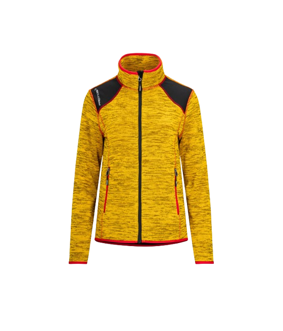 veste polaire femme - coloris jaune et or - coupe cintrée - renforts hydrofuges