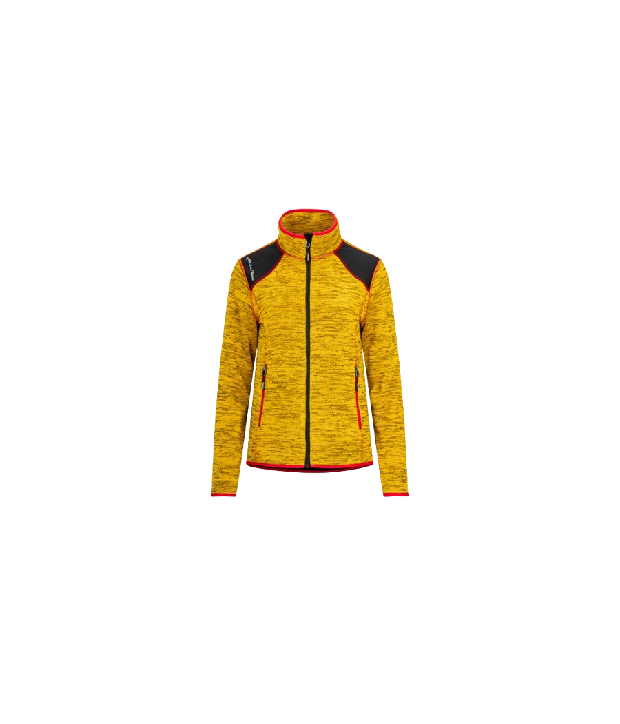 veste polaire femme - coloris jaune et or - coupe cintrée - renforts hydrofuges