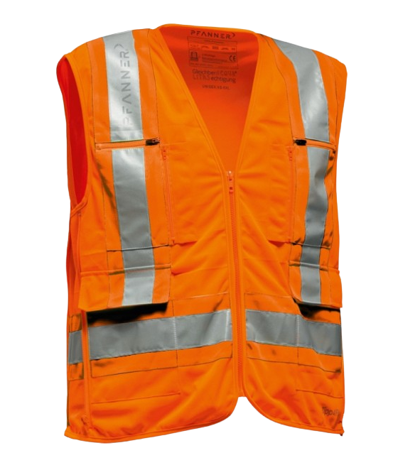 Gilet haute visibilité PFANNER Zipp4Fit orange