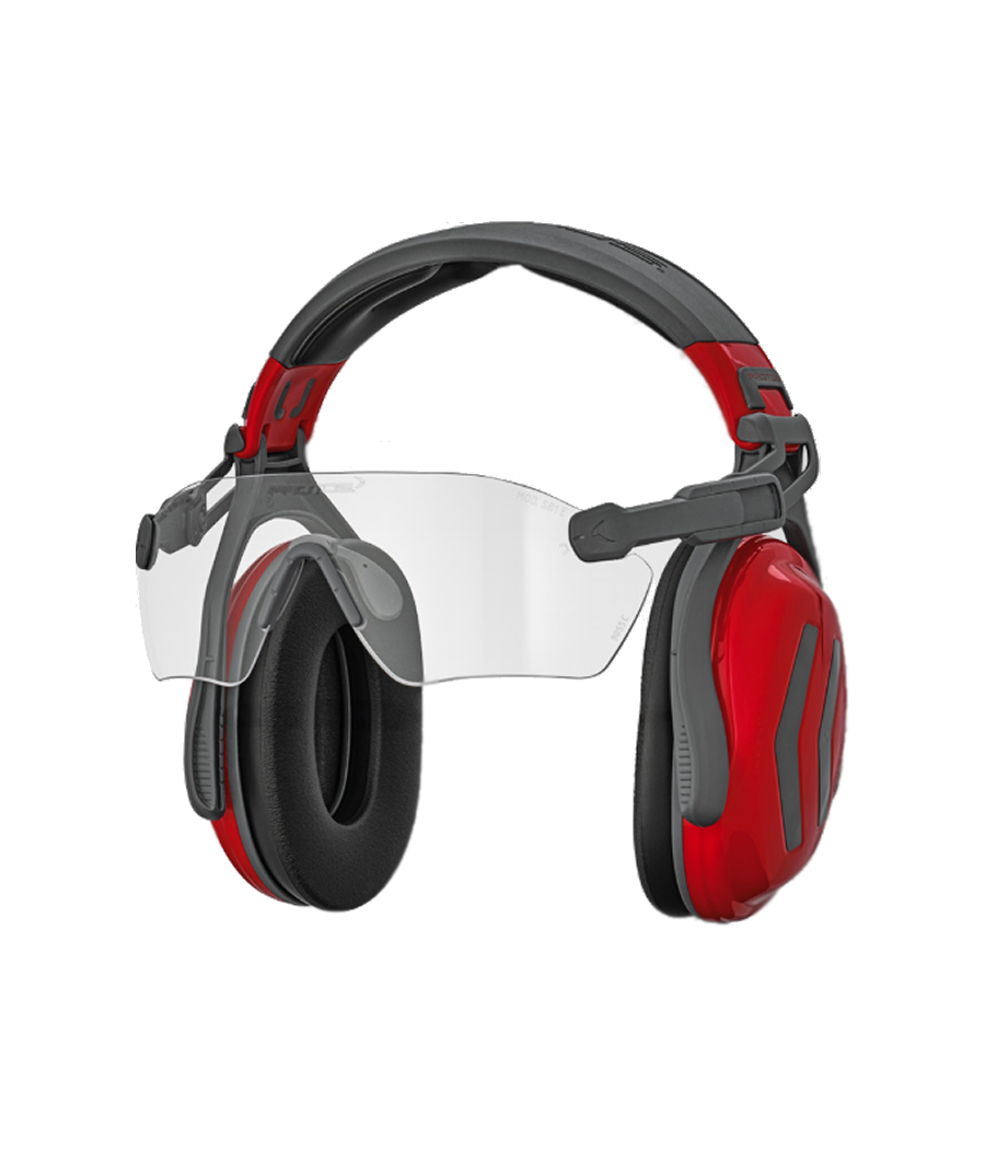 bandeau rouge avec lunettes Protos incolores