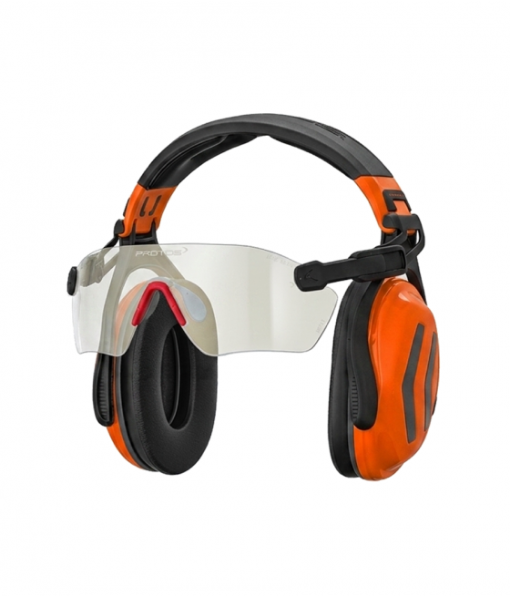 bandeau orange avec lunettes Protos incolores