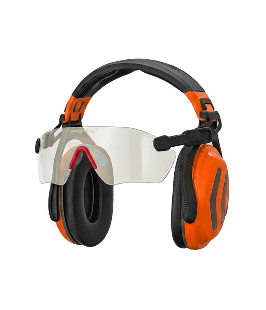 bandeau orange avec lunettes Protos incolores