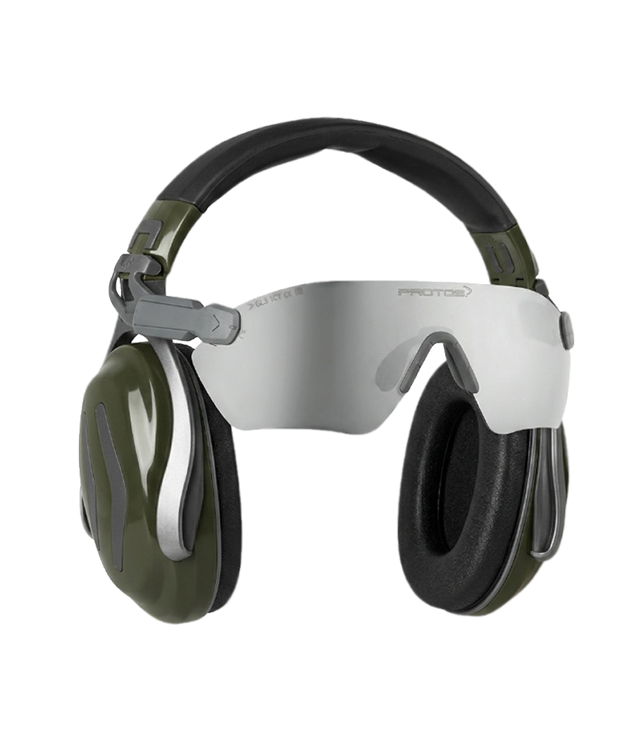 bandeau olive avec lunettes Protos anthracite