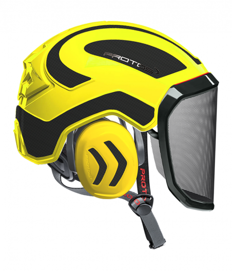 Casque Protos Integral Arborist Bicolore jaune fluo-gris carbone