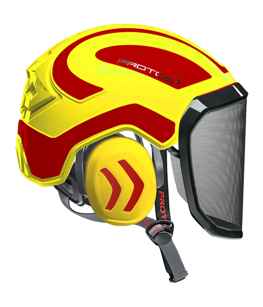Casque Protos Integral Arborist Bicolore jaune fluo-rouge