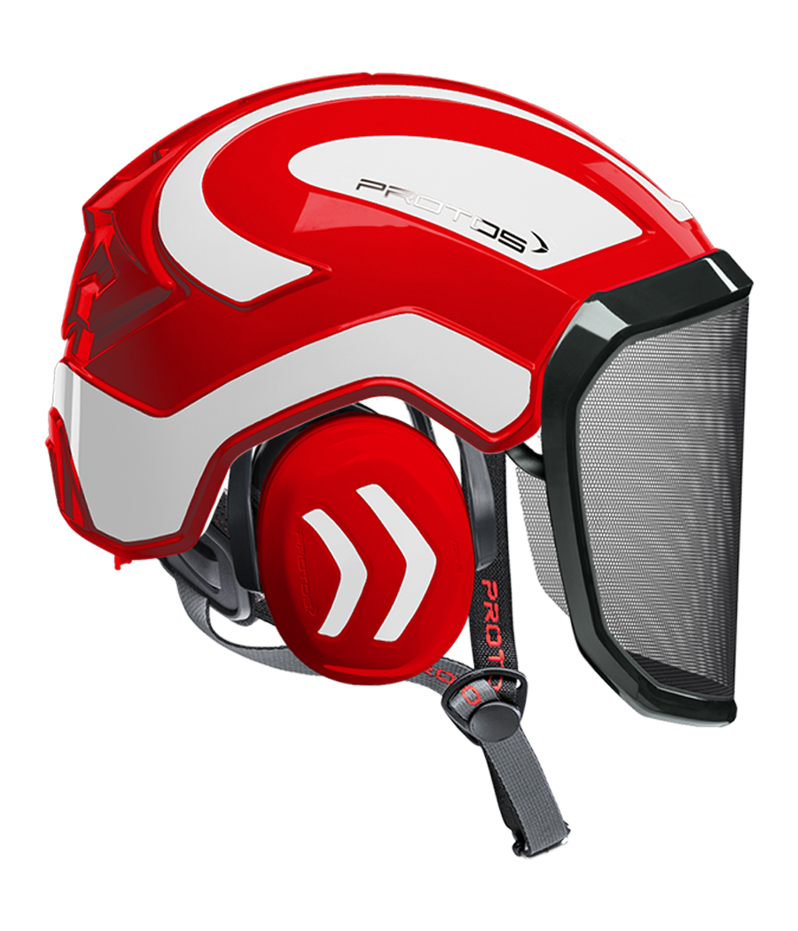 Casque Protos Integral Arborist Bicolore rouge-blanc