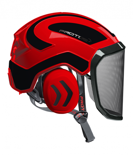 Casque Protos Integral Arborist Bicolore rouge-noir