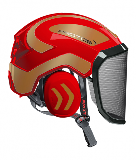 Casque Protos Integral Arborist PFANNER Bicolore rouge-or