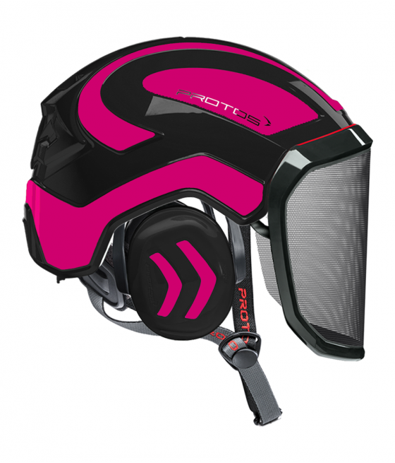 Casque Protos Integral Arborist Bicolore noir-rose