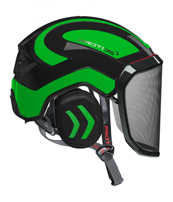 Casque Protos Integral Arborist PFANNER Bicolore noir-vert fluo