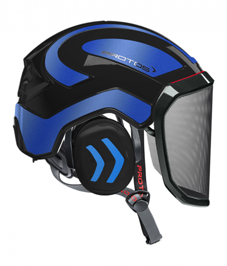 Casque Protos Integral Arborist Bicolore noir-bleu metal