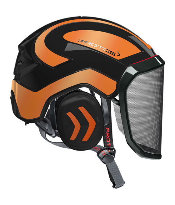 Casque Protos Integral Arborist Bicolore noir-orange reflex