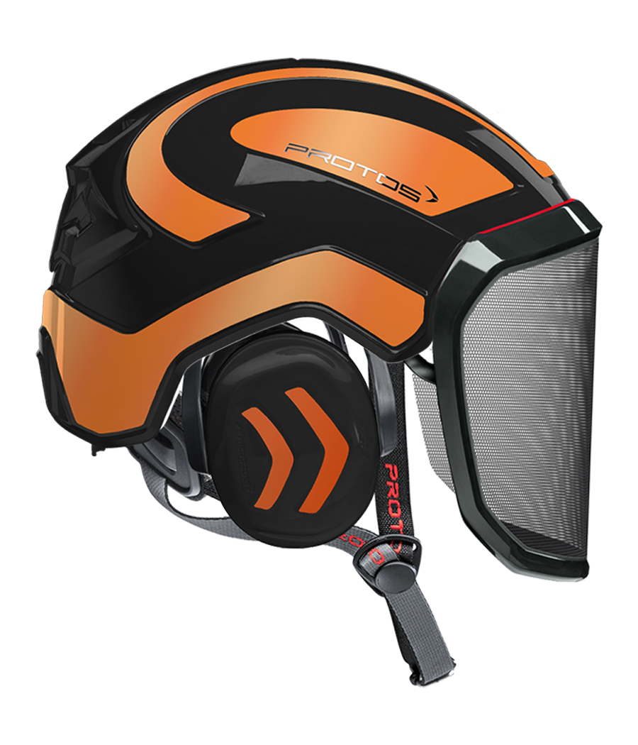 Casque Protos Integral Arborist PFANNER Bicolore noir-orange reflex