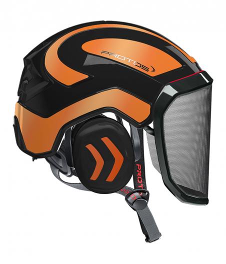 Casque Protos Integral Arborist Bicolore noir-orange reflex