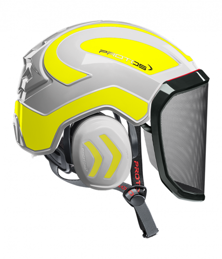 Casque Protos Integral Arborist Bicolore blanc-jaune fluo