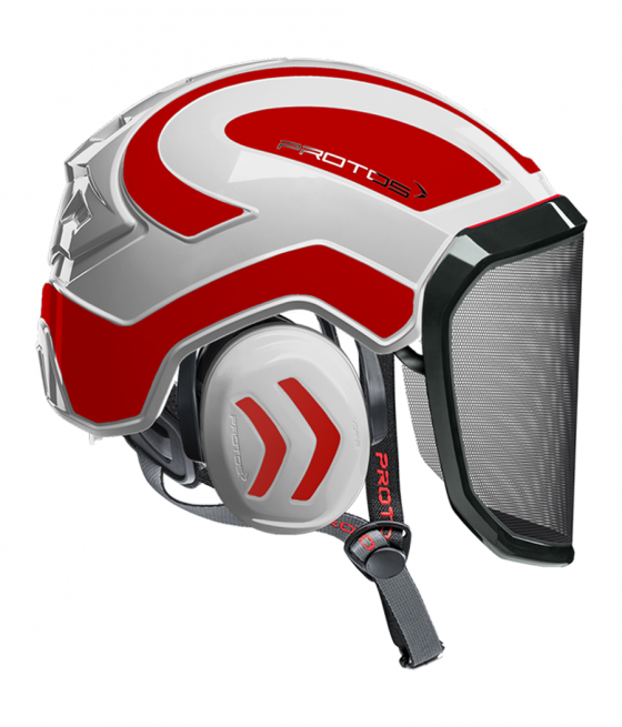 Casque Protos Integral Arborist Bicolore blanc-rouge