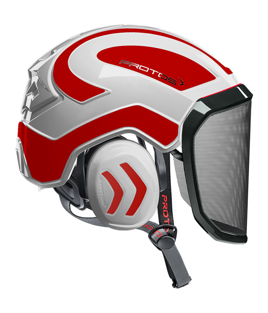 Casque Protos Integral Arborist PFANNER Bicolore blanc-rouge