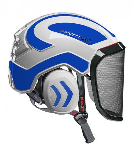 Casque Protos Integral Arborist Bicolore blanc-bleu