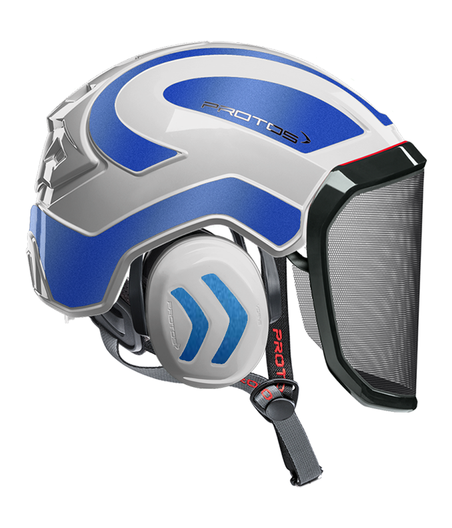 Casque Protos Integral Arborist PFANNER Bicolore  blanc-bleu métal