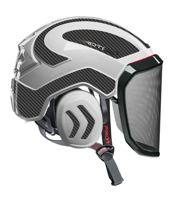 Casque Protos Integral Arborist Bicolore blanc-gris carbone