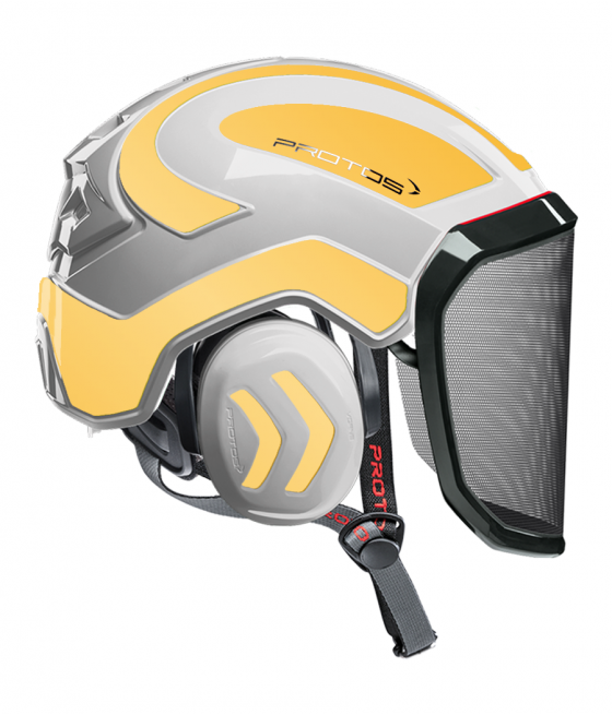 Casque Protos Integral Arborist Bicolore blanc-jaune reflex