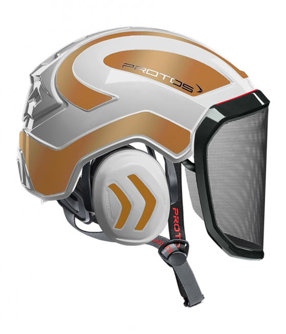 Casque Protos Integral Arborist PFANNER Bicolore blanc-or