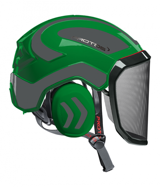 Casque Protos Integral Arborist Bicolore vert-gris