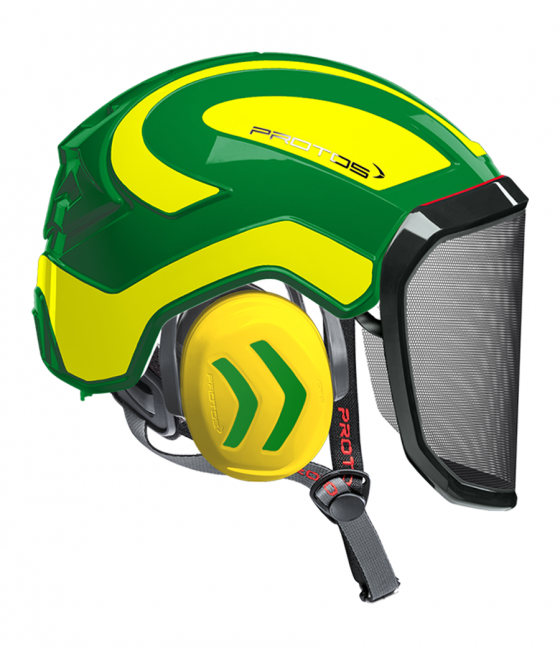 Casque Protos Integral Arborist Bicolore vert-jaune fluo