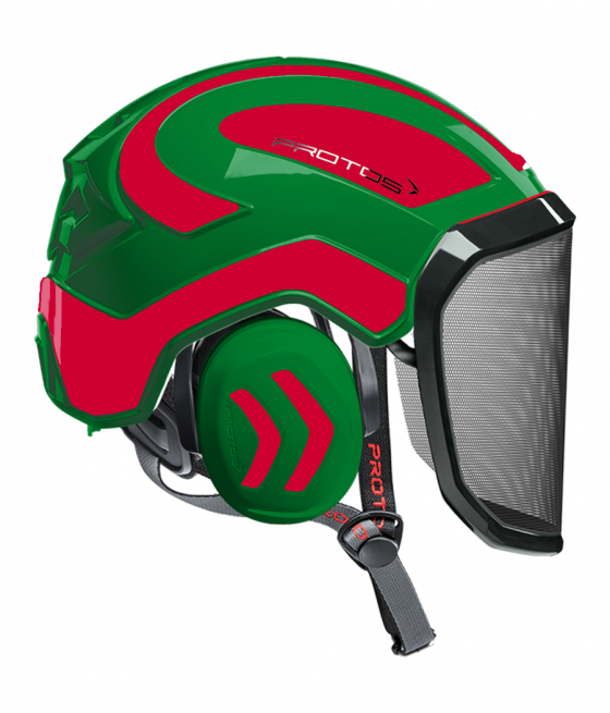 Casque Protos Integral Arborist PFANNER Bicolore vert-rouge