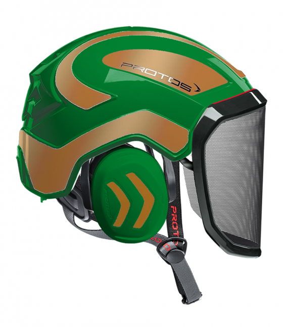 Casque Protos Integral Arborist Bicolore vert-or