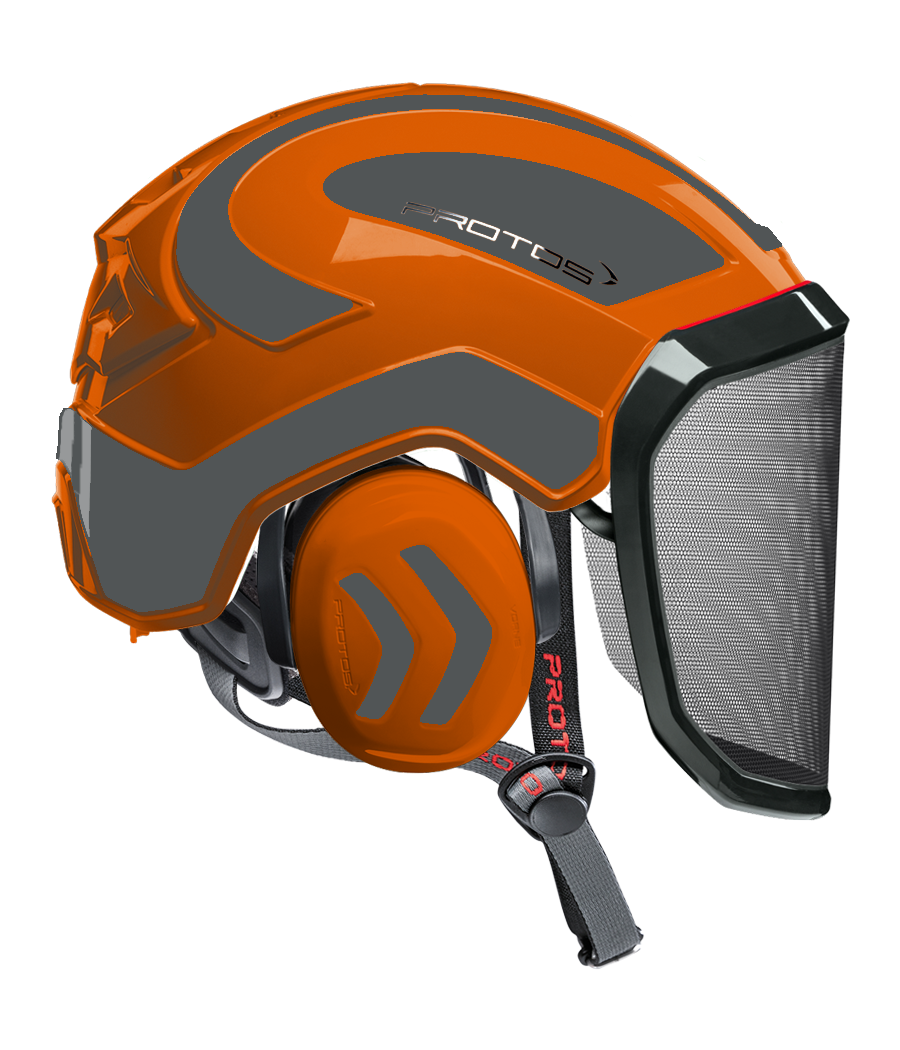 Casque Protos Integral Arborist Bicolore orange-gris