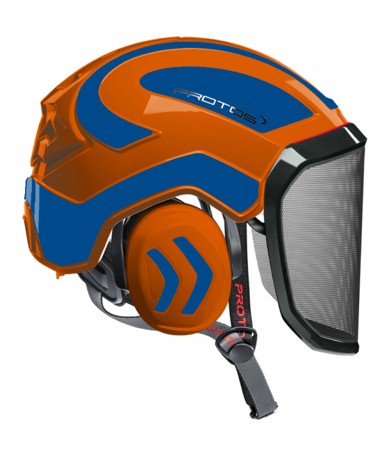 Casque Protos Integral Arborist Bicolore orange-bleu