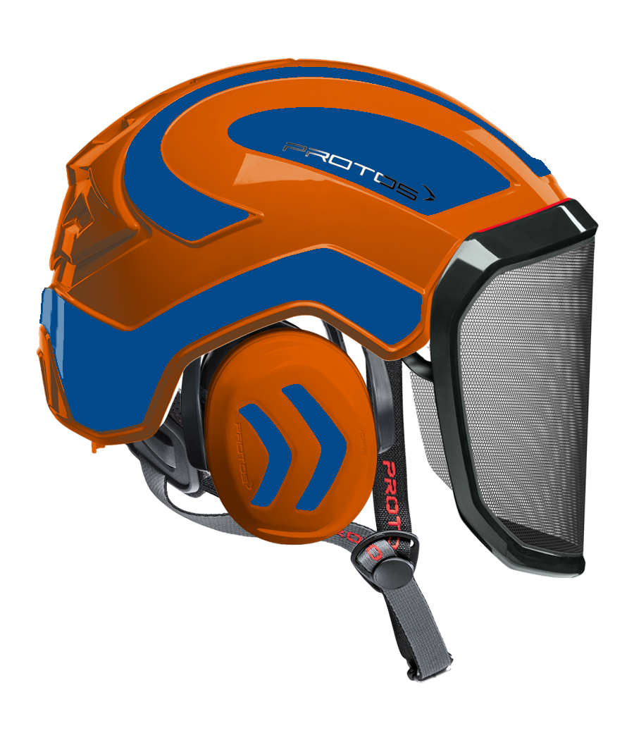 Casque Protos Integral Arborist Bicolore orange-bleu