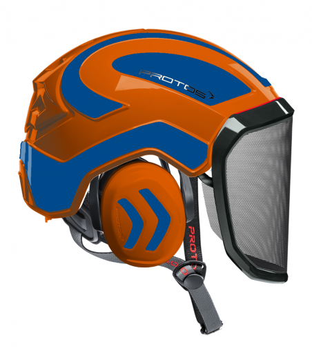 Casque Protos Integral Arborist Bicolore orange-bleu
