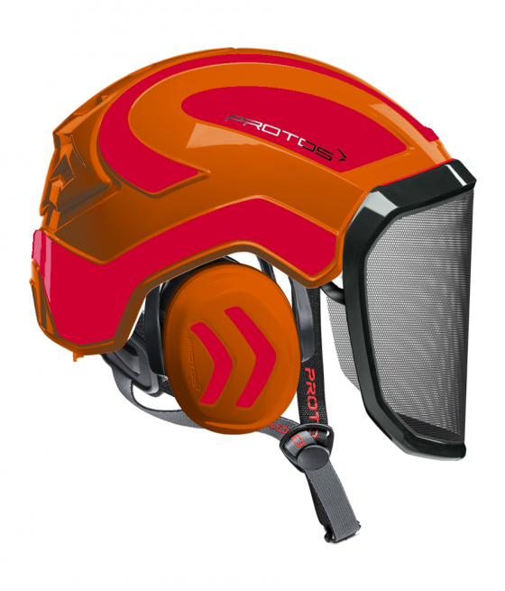 Casque Protos Integral Arborist PFANNER Bicolore orange-rouge