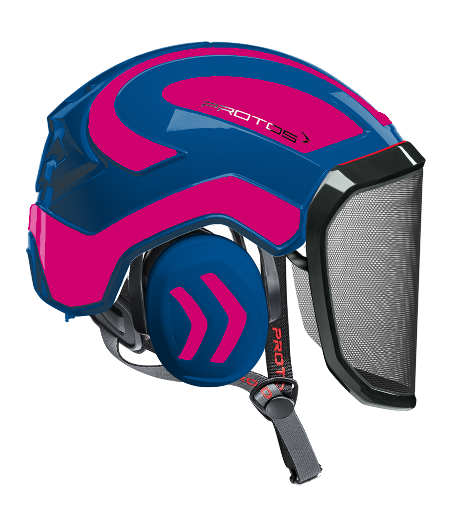 Casque Protos Integral Arborist PFANNER Bicolore bleu-rose