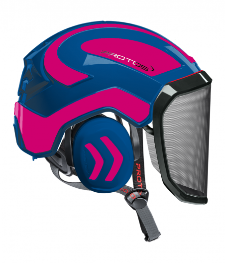 Casque Protos Integral Arborist Bicolore bleu-rose