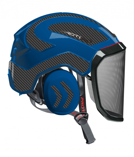 Casque Protos Integral Arborist Bicolore bleu-gris carbone