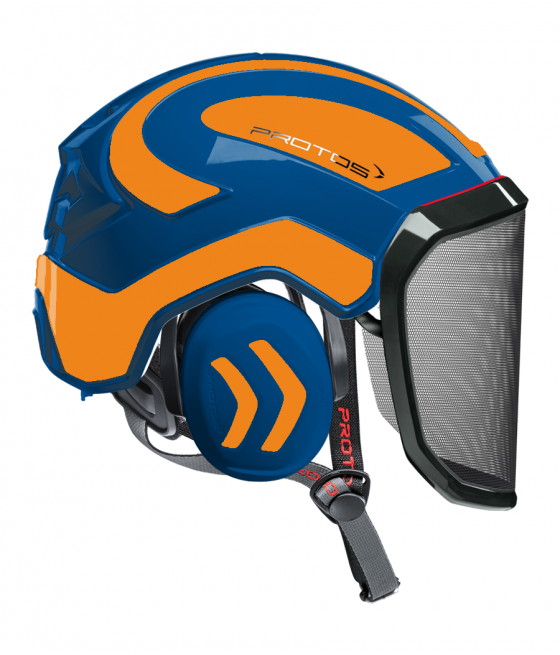 Casque Protos Integral Arborist PFANNER Bicolore bleu-orange fluo