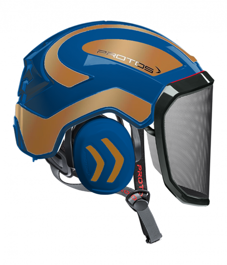 Casque Protos Integral Arborist Bicolore bleu-or